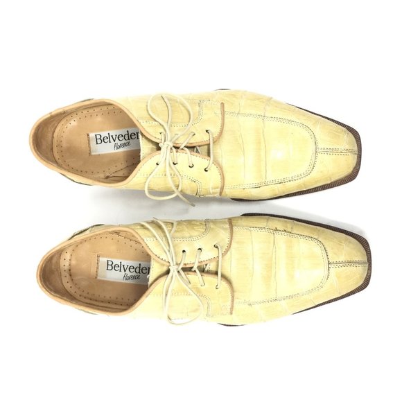 Belvedere Oxfords Shoes Size 9.5 Yellow Crocodile main image 5